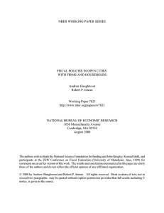 NBER WORKING PAPER SERIES WITH FIRMS AND HOUSEHOLDS Andrew Haughwout Robert P. Jnman