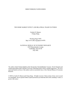 NBER WORKING PAPER SERIES Gordon H. Hanson Chong Xiang