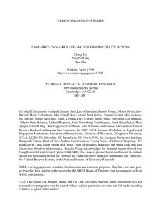 NBER WORKING PAPER SERIES LAND-PRICE DYNAMICS AND MACROECONOMIC FLUCTUATIONS Zheng Liu Pengfei Wang