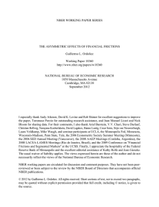 NBER WORKING PAPER SERIES THE ASYMMETRIC EFFECTS OF FINANCIAL FRICTIONS