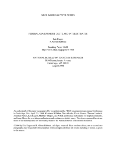 NBER WORKING PAPER SERIES FEDERAL GOVERNMENT DEBTS AND INTEREST RATES Eric Engen