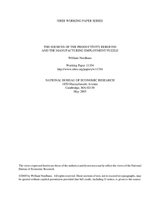 NBER WORKING PAPER SERIES THE SOURCES OF THE PRODUCTIVITY REBOUND