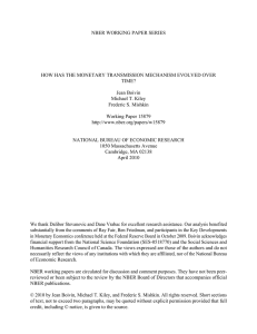 NBER WORKING PAPER SERIES TIME? Jean Boivin