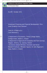 Investment Financing and Financial Development: Firm Level Evidence from Vietnam