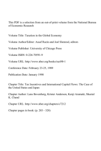 This PDF is a selection from an out-of-print volume from... of Economic Research Volume Title: Taxation in the Global Economy