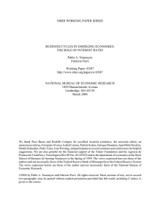 NBER WORKING PAPER SERIES BUSINESS CYCLES IN EMERGING ECONOMIES: Pablo A. Neumeyer