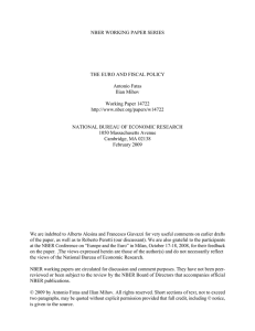 NBER WORKING PAPER SERIES THE EURO AND FISCAL POLICY Antonio Fatas Ilian Mihov