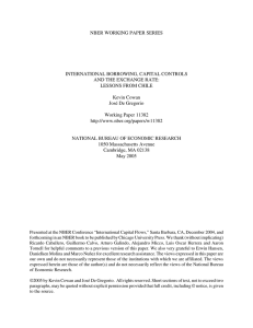 NBER WORKING PAPER SERIES INTERNATIONAL BORROWING, CAPITAL CONTROLS AND THE EXCHANGE RATE: