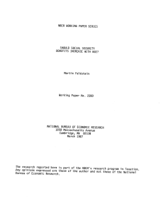 NBER WORKING PAPER SERIES SHOULD SOCIAL SECURITY BENEFITS INCREASE WITH AGE? Martin Feldstejn