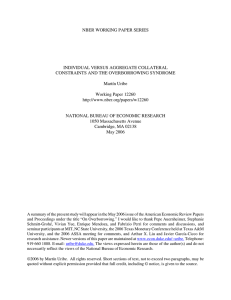 NBER WORKING PAPER SERIES INDIVIDUAL VERSUS AGGREGATE COLLATERAL