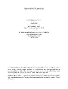 NBER WORKING PAPER SERIES ON OVERBORROWING Martin Uribe Working Paper 11913