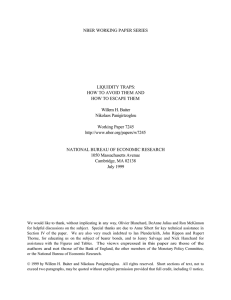 NBER WORKING PAPER SERIES LIQUIDITY TRAPS: HOW TO AVOID THEM AND