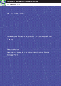 International Financial Integration and Consumption Risk Sharing Aidan Corcoran