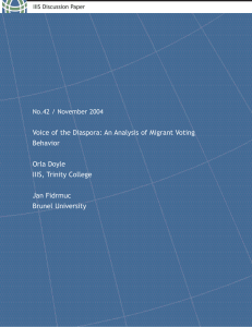 Voice of the Diaspora: An Analysis of Migrant Voting Behavior Orla Doyle