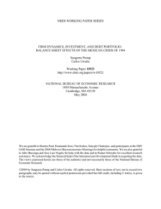 NBER WORKING PAPER SERIES FIRM DYNAMICS, INVESTMENT, AND DEBT PORTFOLIO:
