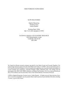 NBER WORKING PAPER SERIES SLOW RECOVERIES Raphael Bergoeing Norman Loayza