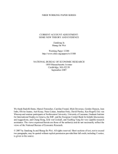 NBER WORKING PAPER SERIES CURRENT ACCOUNT ADJUSTMENT: SOME NEW THEORY AND EVIDENCE