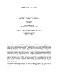 NBER WORKING PAPER SERIES CAPITAL FLOWS AND CONTROLS Ilan Goldfajn