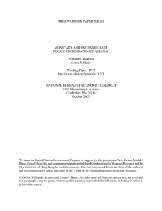 NBER WORKING PAPER SERIES MONETARY AND EXCHANGE RATE POLICY COORDINATION IN ASEAN+1