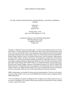 NBER WORKING PAPER SERIES ON THE CONNECTIONS BETWEEN INTERTEMPORAL AND INTRA-TEMPORAL TRADES