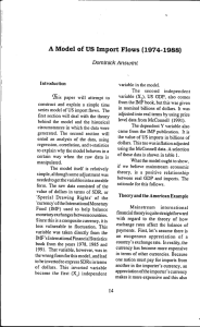 A Model of US Import Flows (1974-1988) Dominick Answini