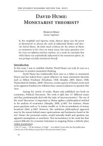 David Hume: Monetarist theorist?