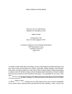 NBER WORKING PAPER SERIES THE FALLACY OF THE FISCAL Willem H. Buiter