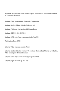 This PDF is a selection from an out-of-print volume from the... of Economic Research Volume Title: International Economic Cooperation