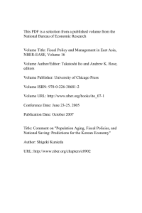 This PDF is a selection from a published volume from... National Bureau of Economic Research