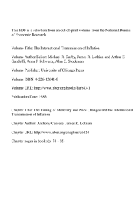 This PDF is a selection from an out-of-print volume from... of Economic Research Volume Title: The International Transmission of Inflation