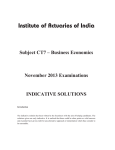 Subject CT7 – Business Economics November 2013 Examinations INDICATIVE SOLUTIONS