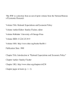 This PDF is a selection from an out-of-print volume from... of Economic Research Volume Title: Rational Expectations and Economic Policy