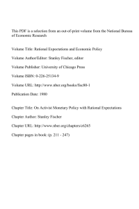 This PDF is a selection from an out-of-print volume from... of Economic Research Volume Title: Rational Expectations and Economic Policy