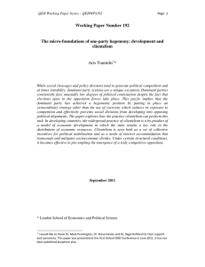 Working Paper Number 192 The micro-foundations of one-party hegemony: development and clientelism