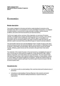 Economics Module description