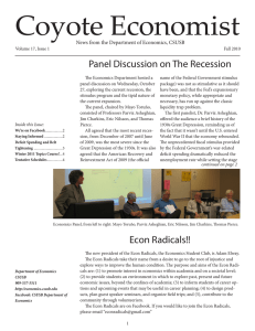Coyote Economist Panel Discussion on The Recession News.from.the.Department.of.Economics,.CSUSB