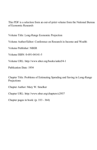 This PDF is a selection from an out-of-print volume from... of Economic Research Volume Title: Long-Range Economic Projection