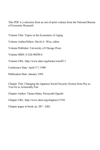 This PDF is a selection from an out-of-print volume from... of Economic Research Volume Title: Topics in the Economics of Aging