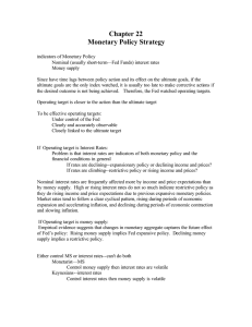 Chapter 22 Monetary Policy Strategy