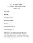 ECO 2301 Section 01W 40001 U.S. Principles of Macro Economics Syllabus