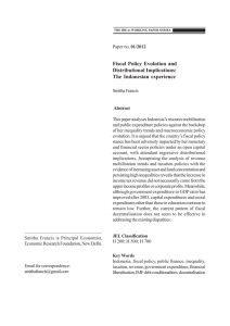 Fiscal Policy Evolution and Distributional Implications: The Indonesian experience