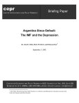 cepr Briefing Paper Argentina Since Default: The IMF and the Depression