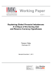 Working Paper  Explaining Global Financial Imbalances: A Critique of the Saving Glut