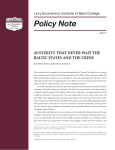 Policy Note AUSTERITY THAT NEVER WAS? THE BALTIC STATES AND THE CRISIS