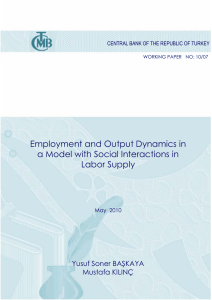 Employment and Output Dynamics in a Model with Social Interactions in