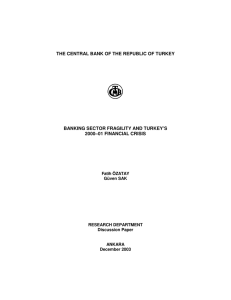 THE CENTRAL BANK OF THE REPUBLIC OF TURKEY 2000–01 FINANCIAL CRISIS