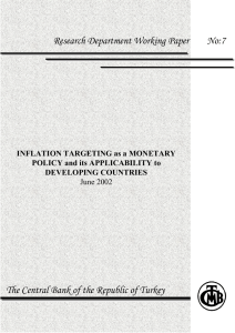 7 Research Department Working Paper       ... The Central Bank of the Republic of Turkey