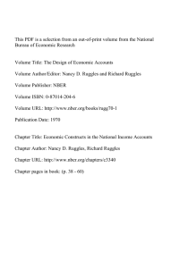 This PDF is a selection from an out-of-print volume from... Bureau of Economic Research Volume Title: The Design of Economic Accounts