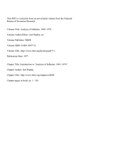 This PDF is a selection from an out-of-print volume from... Bureau of Economic Research Volume Title: Analysis of Inflation: 1965–1974