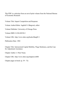This PDF is a selection from an out-of-print volume from... of Economic Research Volume Title: Import Competition and Response